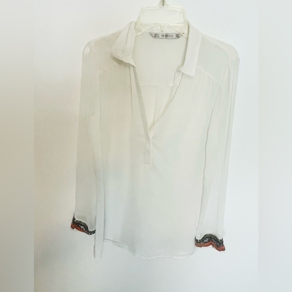 ZARA Rhinestone Blouse Size Small - Picture 1 of 5